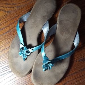 Aerosoles Sea Green Flower Flip flops